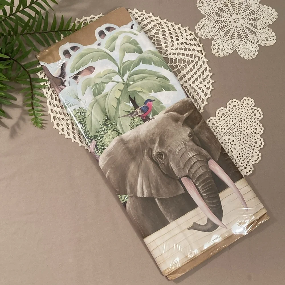 Zoo Animals Wall Border With Giraffes Elephants Zebras Parrots